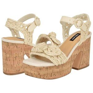 Nine West Women's Comiele Platform Sandal Size 10 M, IVORY 150